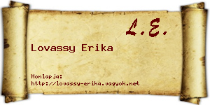 Lovassy Erika névjegykártya